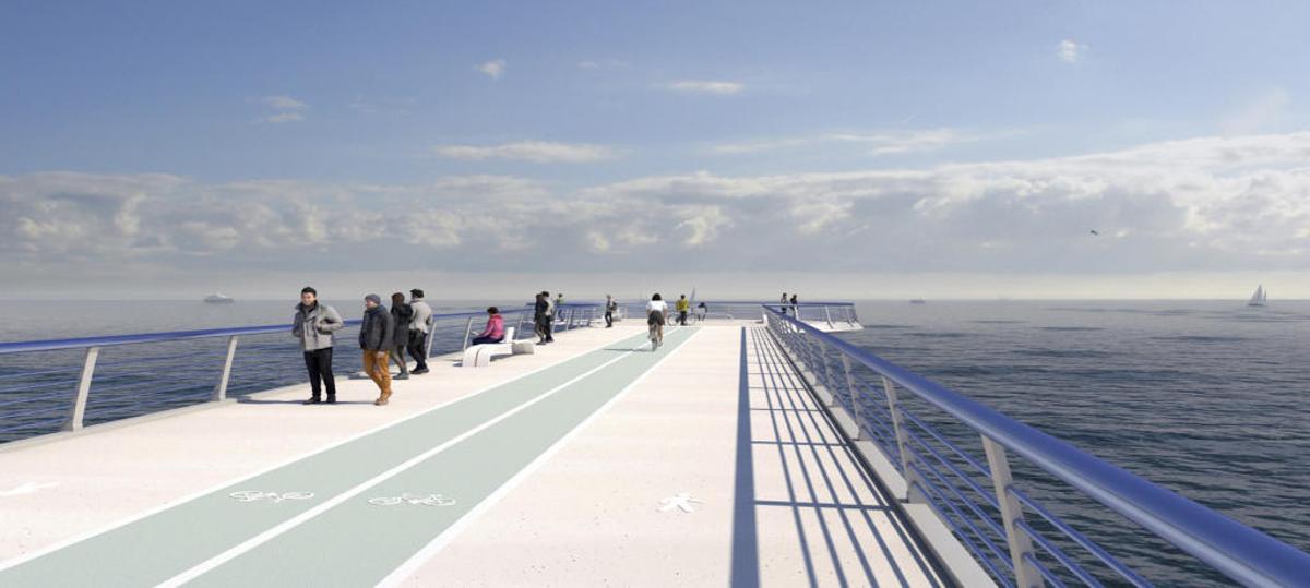 Recreación de cómo quedará el pantalán.