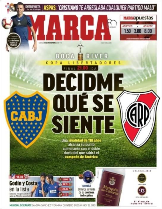 Portada MARCA sábado 10 de noviembre 2018