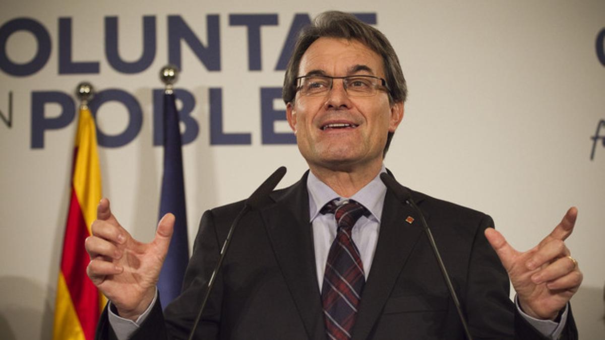 El candidato de CiU, Artur Mas, en un acto electoral en el Hotel Princesa Sofía de Barcelona, este jueves.