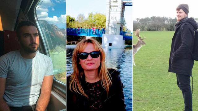 Yago Grela, Raquel Iglesias y Daniel Rodríguez, tres emigrados gallegos.