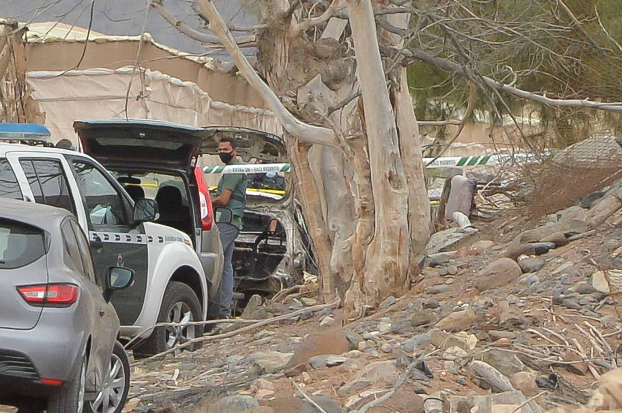 Vehículo calcinado con un cadáver en su interior en Pozo Izquierdo (13/09/2021)
