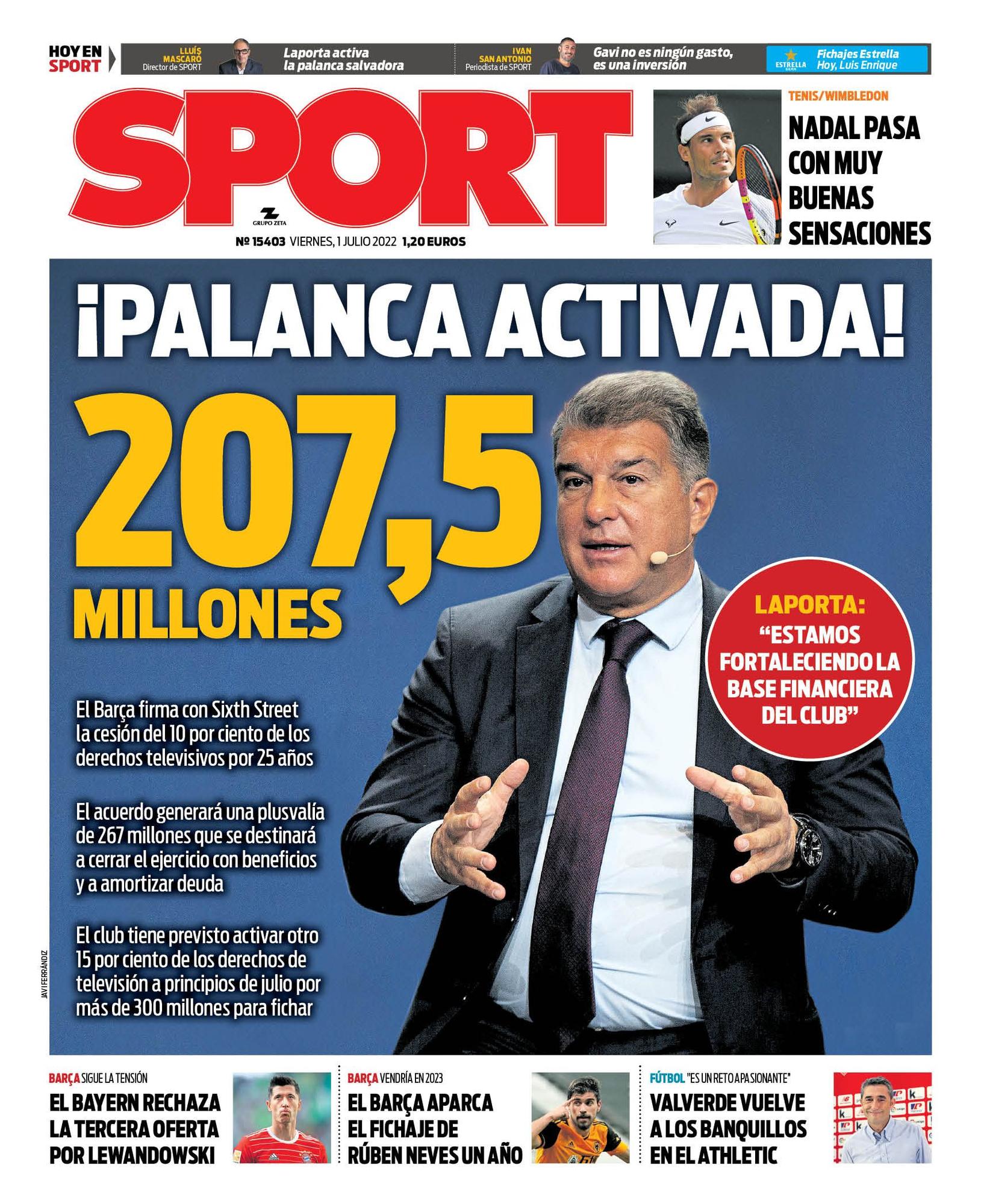 Esta es la portada SPORT de hoy