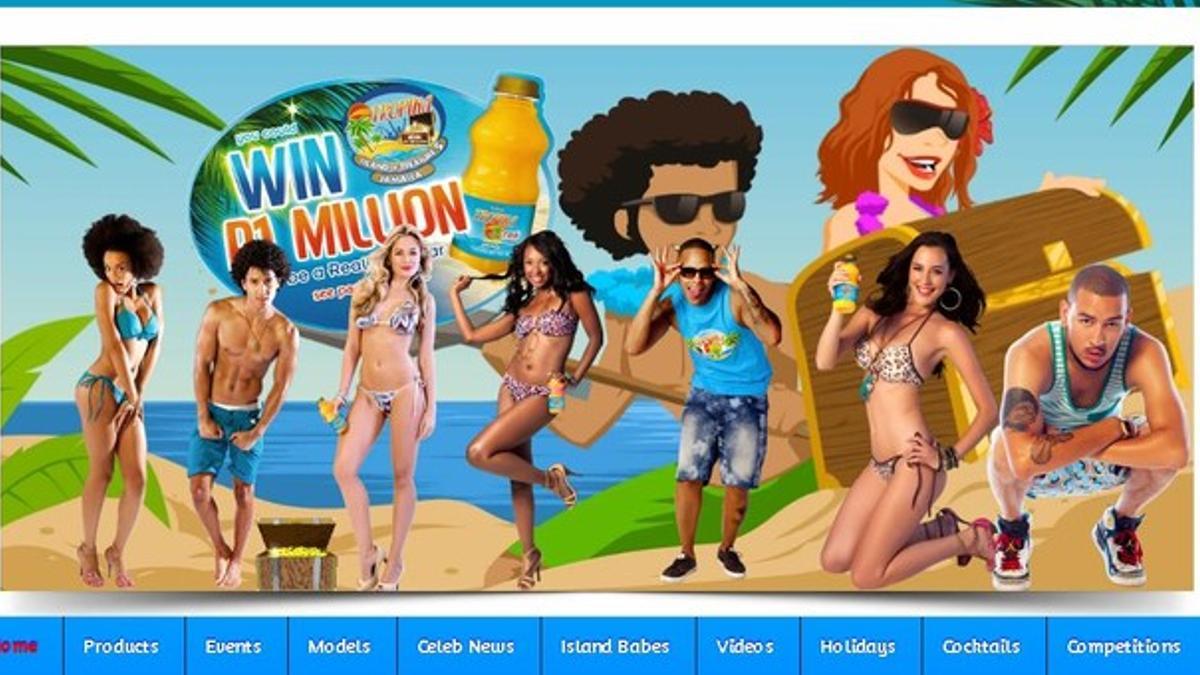 Captura de la página web de 'Tropika isla del tesoro', en la que aparece la modelo surafricana Reeva Steenkamp.