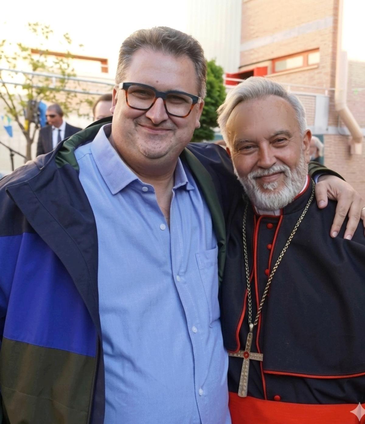 El actor, Enrique del Pozo, junto al director, Jordi Calvet, durante el rodaje de la película '¿Me entiendes o te lo explico'?