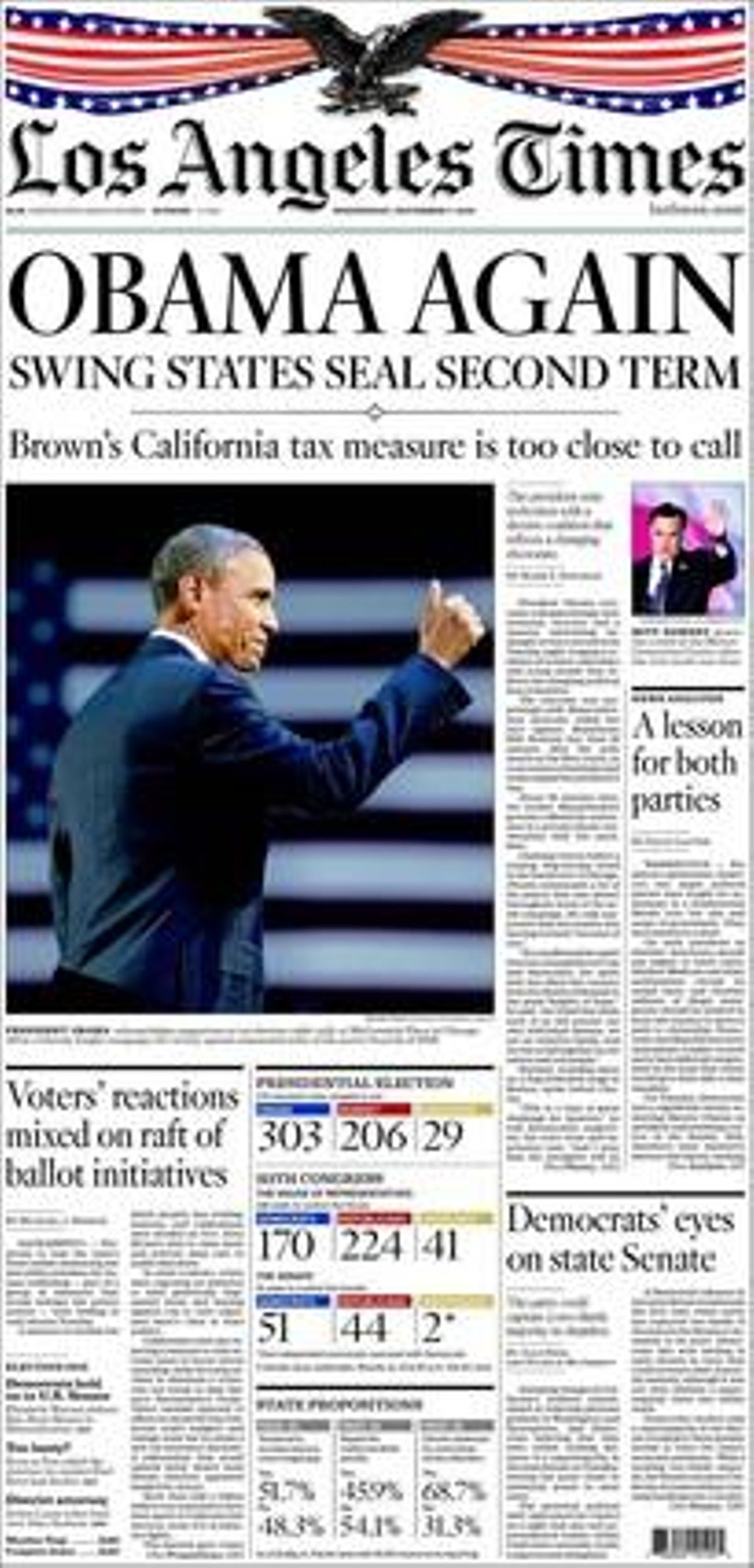 La portada de ’Los Angeles Times’.