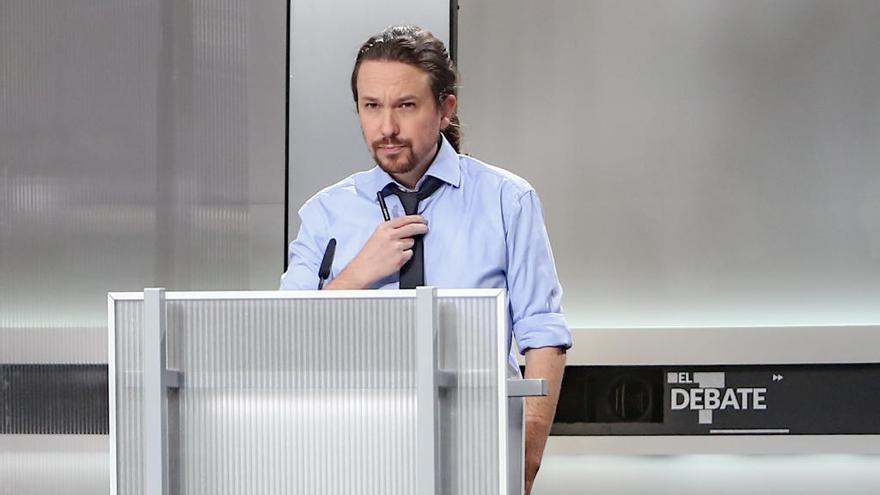 Pablo Iglesias durante el debate electoral.