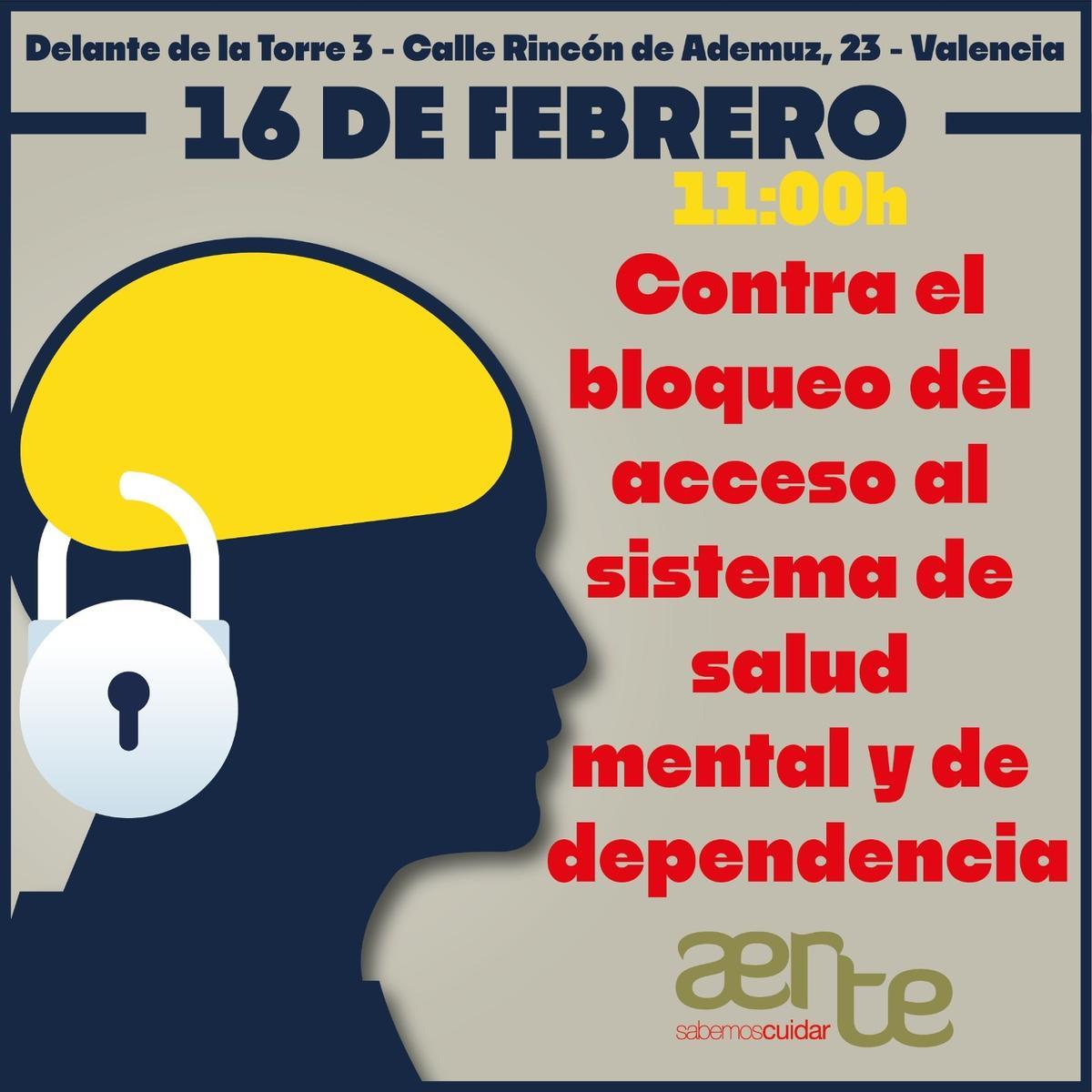 Cartel que anuncia la manifestación de Aerte