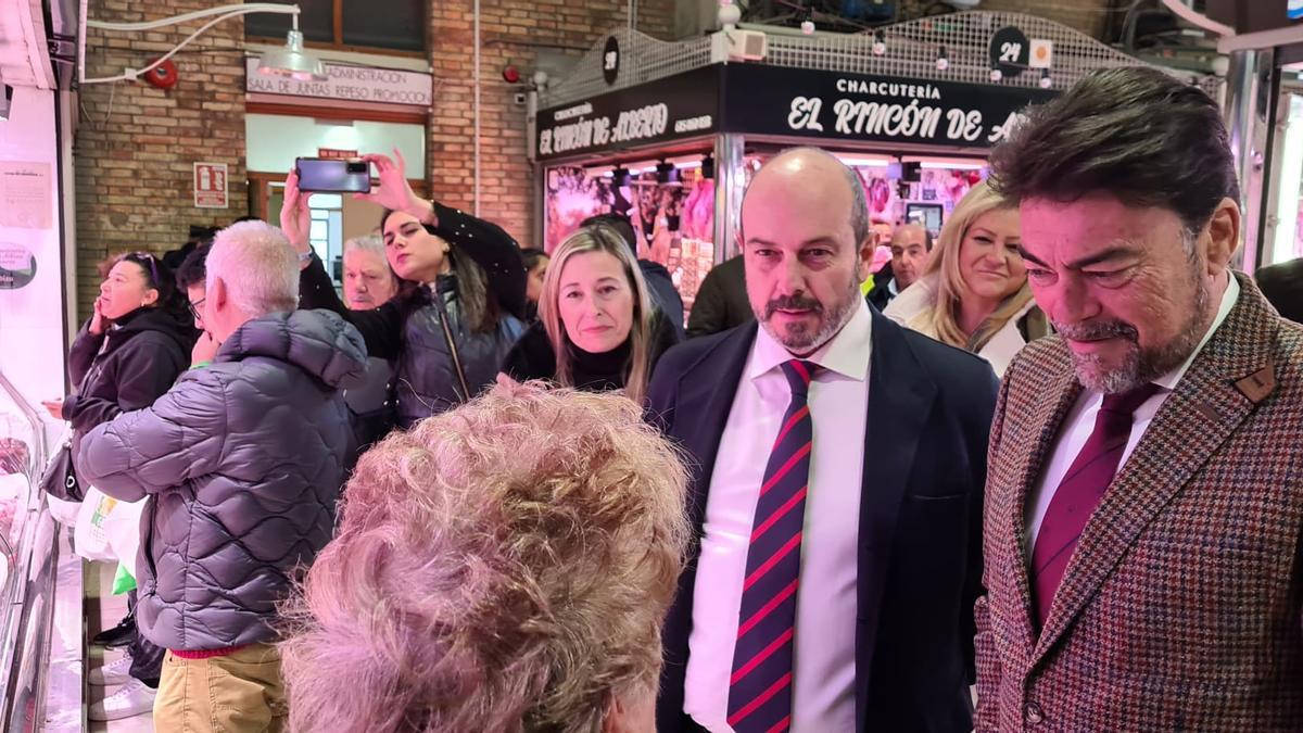 Visita de Pedro Rollán y Luis Barcala, este miércoles, al Mercado Central de Alicante