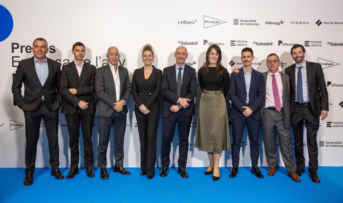 Benito Reales, Regional Manager Barcelona de Banc Sabadell, Joel Cama, director de grans empreses Banc Sabadell, Xavier Ventura, director territorial empreses Banc Sabadell, Amara Camafreita, directora de oficinas grans empreses Banc Sabadell, Xavier Comerma, director territorial Banc Sabadell , Silvia Bergua, directora oficina grans empreses, Sergio Prieto, director grans empreses Banc Sabadell, Enric Chiva, director comercial BStartup y Laurent Arens, director BStartup