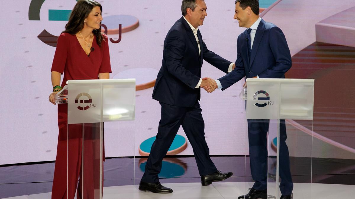 El debate decisivo del 19J en Canal Sur TV, en imágenes