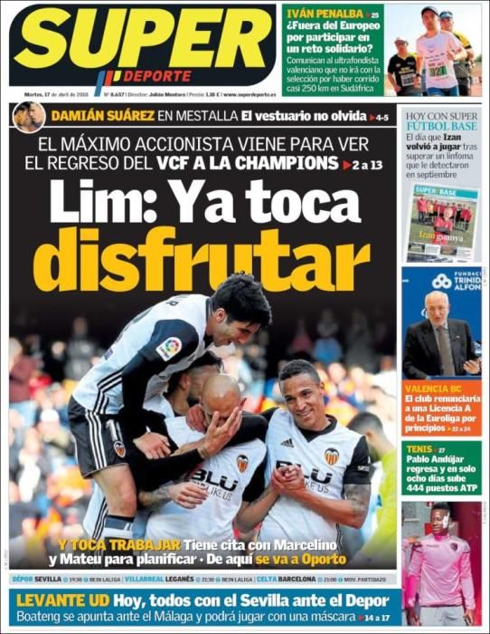 Portadas deportivas del martes 17 de abril