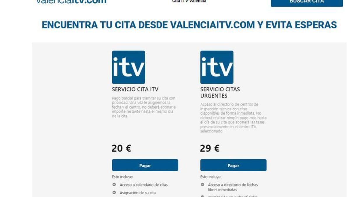 La Generalitat denuncia una web fraudulenta que cobra por conseguir citas para las ITV.