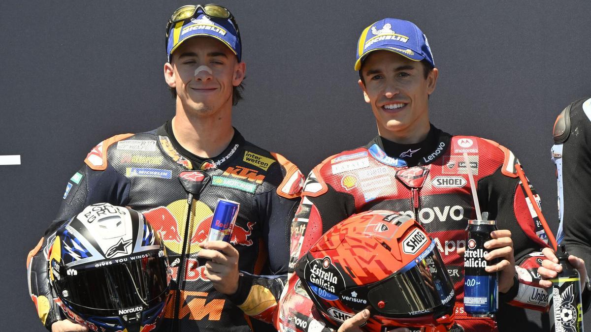 Marc Márquez y Pedro Acosta durante el fin de semana en Balaton Park (Hungría)
