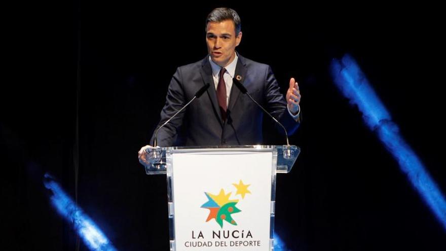 Pedro Sánchez durante la Gala Nacional del Deporte.