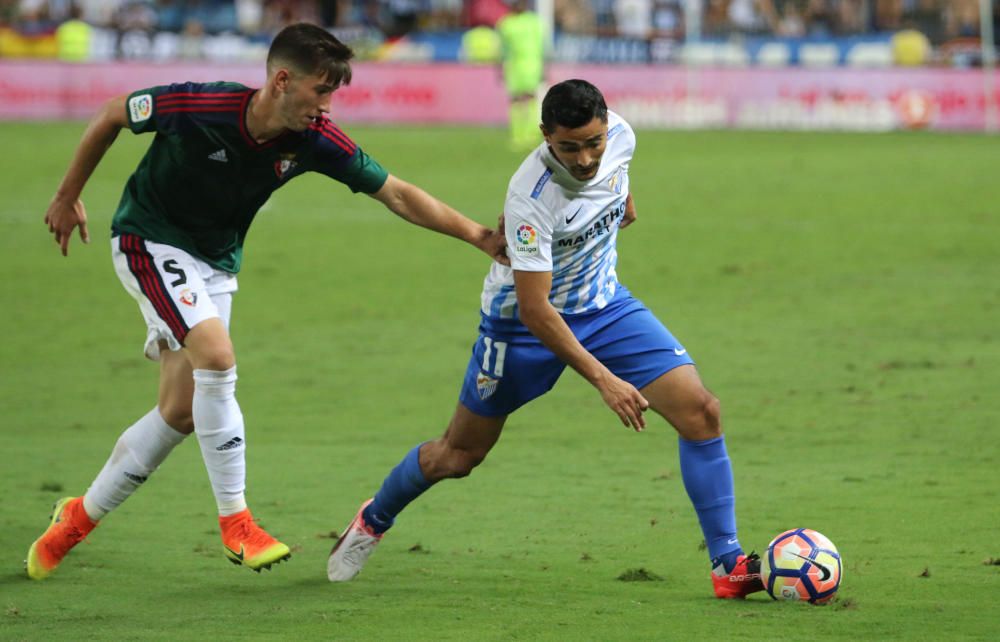 El Málaga no pudo pasar del empate frente al Osasuna en La Rosaleda en el arranque de campeonato.