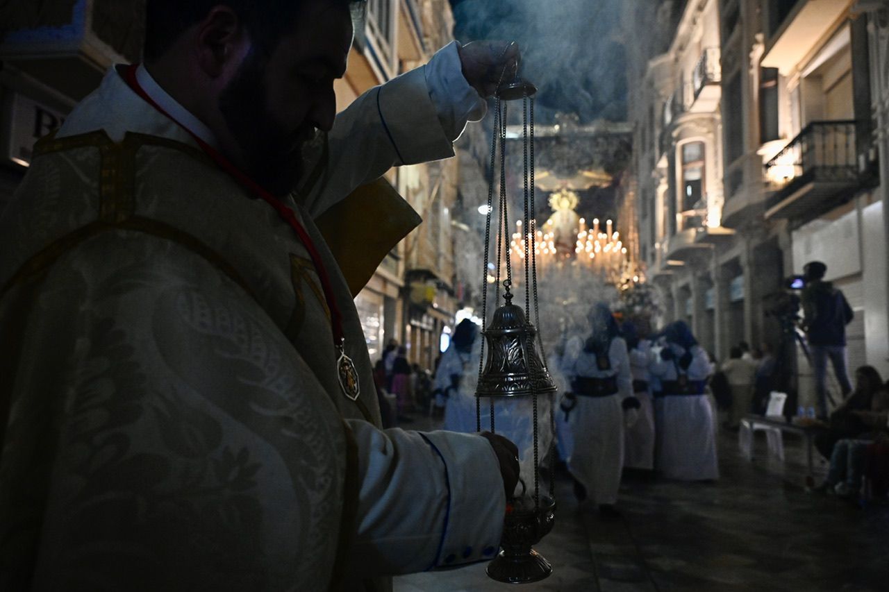 Las imágenes de la procesión del Cristo de la Misericordia y Virgen del Rosario en Cartagena