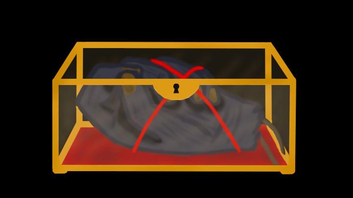 Recreación dixital da man do Apóstol Santiago depositada na cripta da Catedral de Santiago de Compostela.