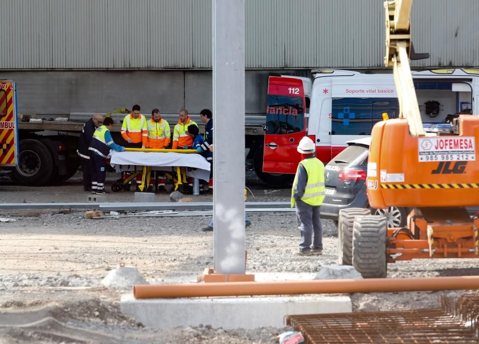 Un muerto y un herido grave en unas obras del parque empresarial de la ría de Avilés