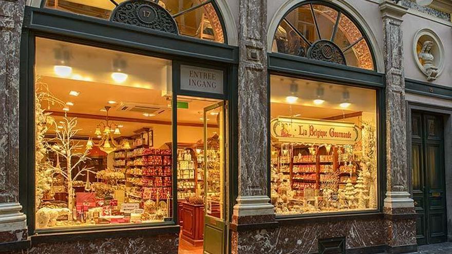 Una tienda de chocolates en Bruselas.
