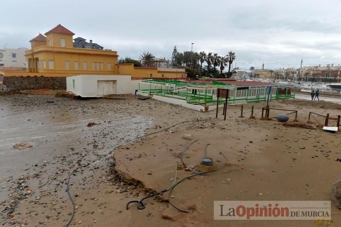 Temporal de lluvia y viento en La Manga y Cabo de