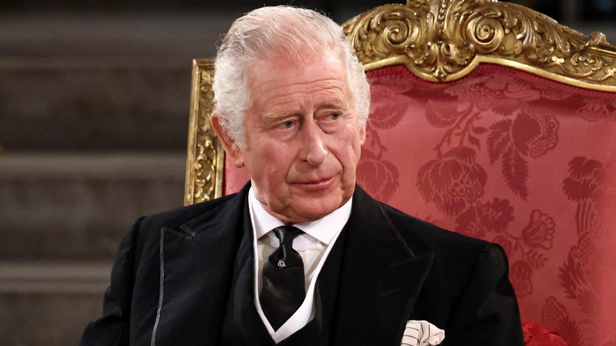 El rey Carlos, durante su primer discurso ante el Parlamento británico, este lunes.