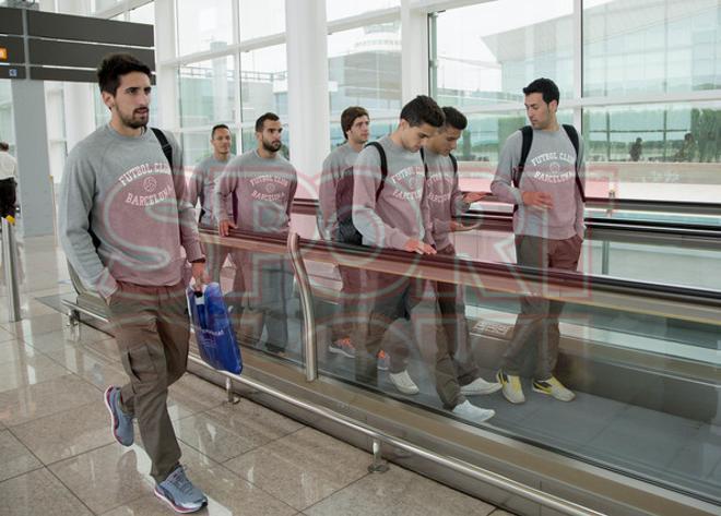 El Barça viajó en avión a Madrid