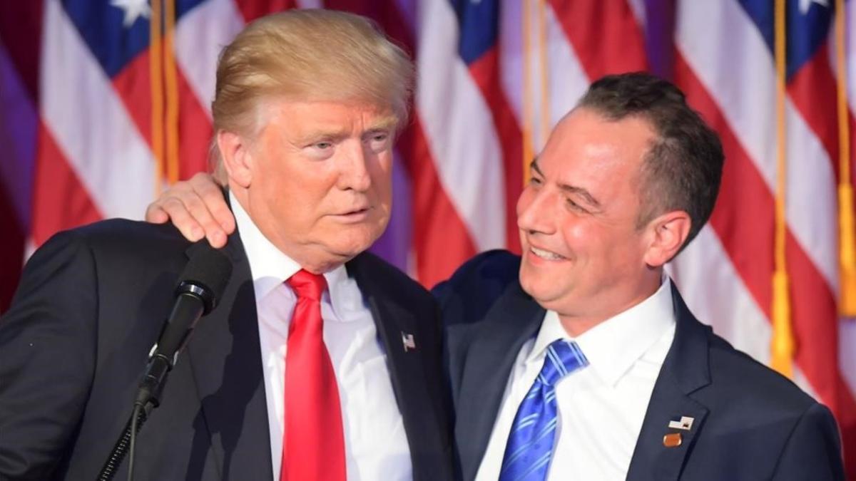 Trump y Priebus, en la noche electoral