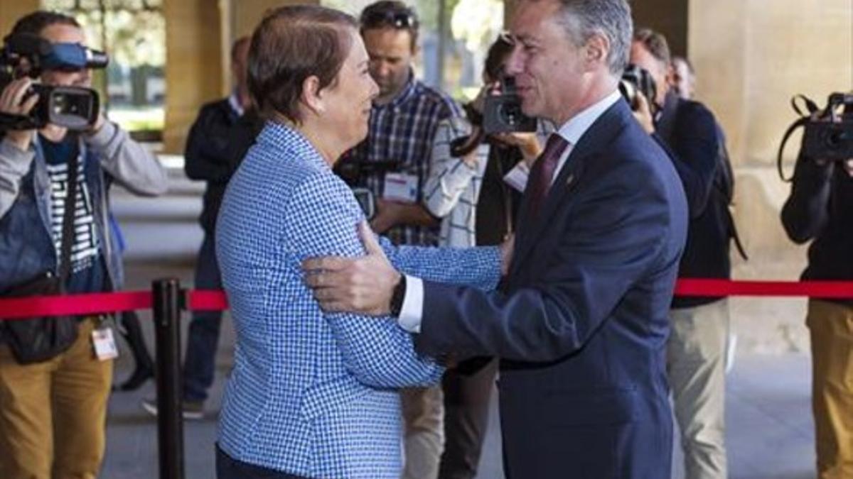 Uxue Barkos e Iñigo Urkullu, reunidos en Pamplona el pasado 25 de septiembre.