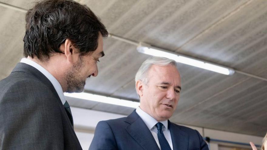 El presidente de Aragón, Jorge Azcón, ayer en su visita a Ibernex.  | GOBIERNO DE ARAGÓN