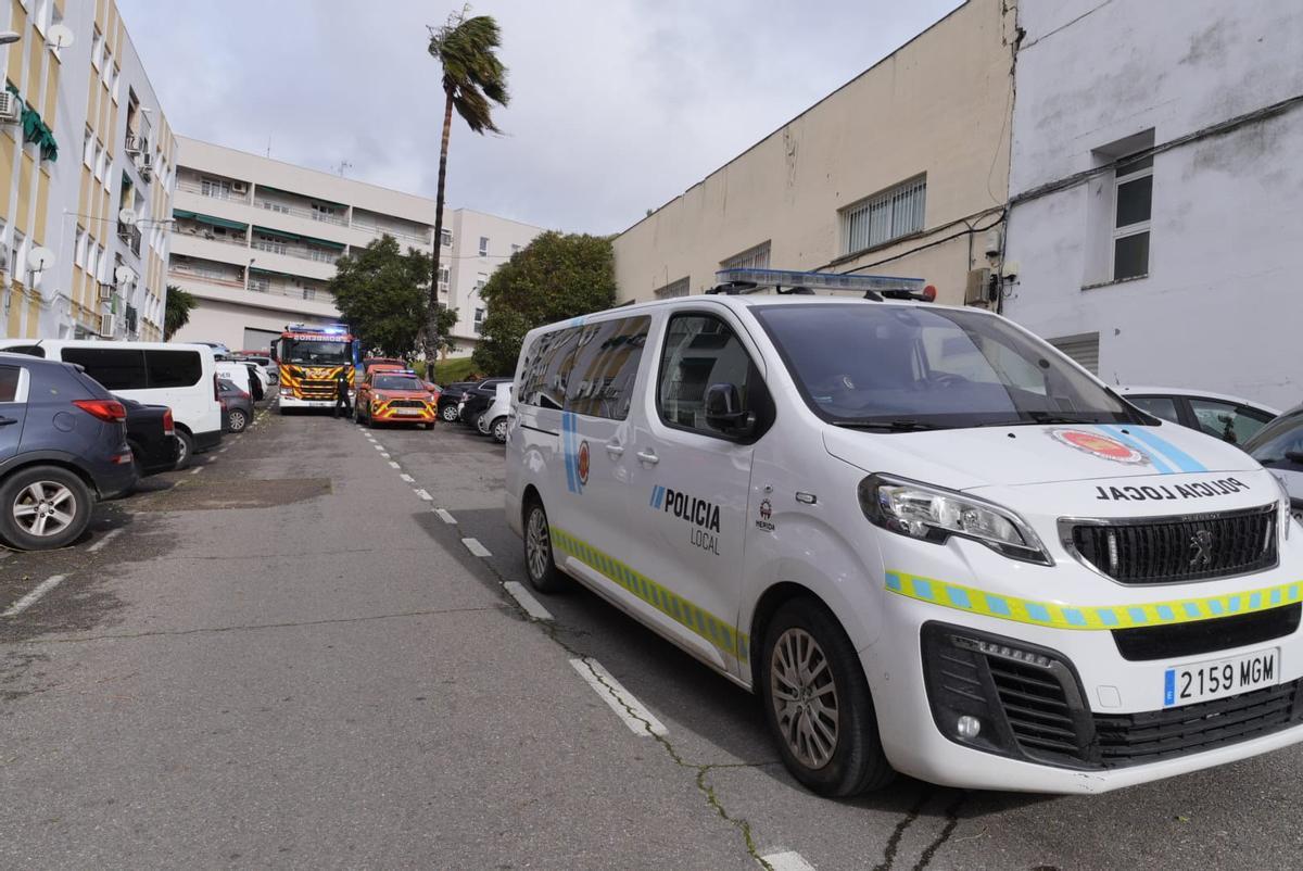 Bomberos y Policía Local de Mérida, en la zona del aviso.