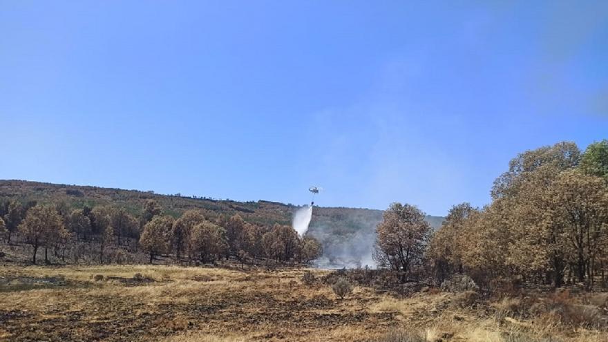 Sofocado un nuevo foco del incendio de la sierra de la Culebra en Villanueva de Valrojo