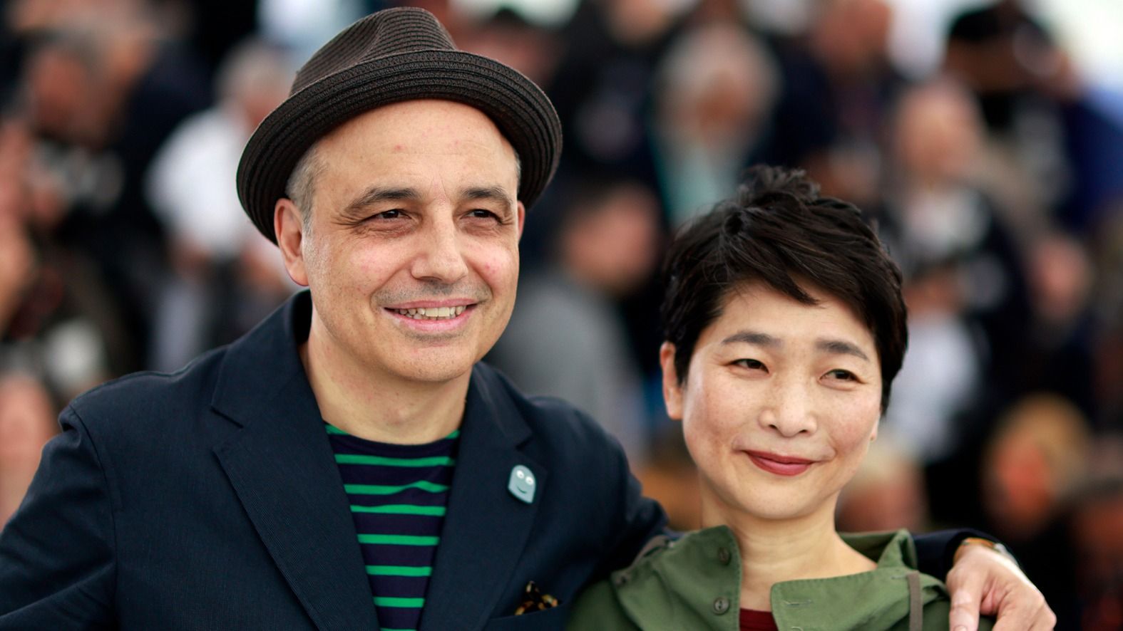 El director español Pablo Berger y Yuko Harami, en el Festival de Cannes