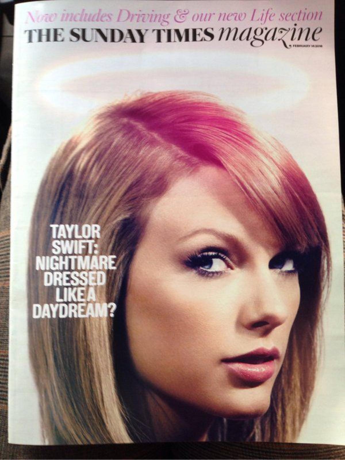 Portada del Sunday Times Febrero de 2016 con Taylor Swift