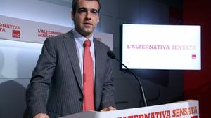 Maurici Lucena, a la seu del PSC.