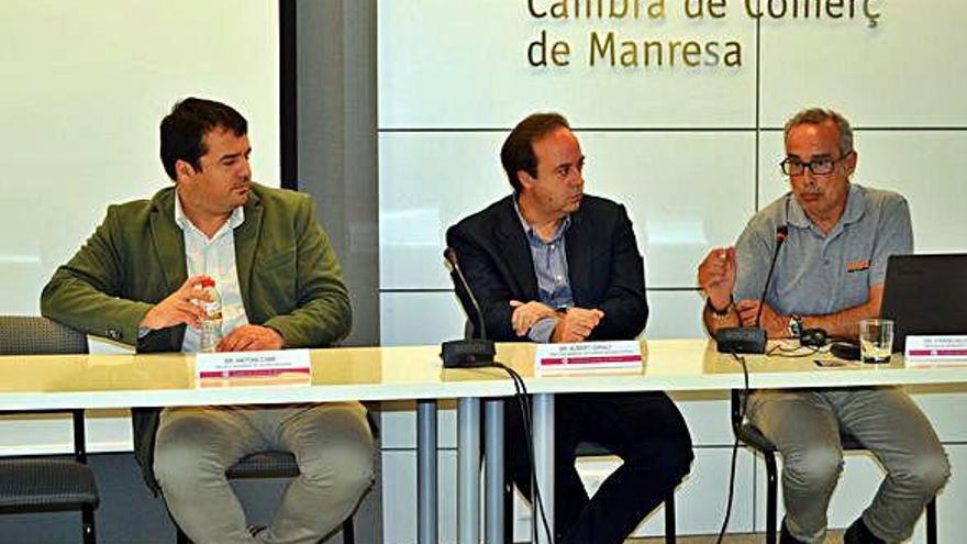 Antoni Camí, Albert Giralt i Francisco Parejo, ahir a Manresa
