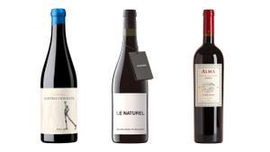 3 buenos vinos tintos para probar en mayo: Contracorriente 2023 (Campo Elíseo), Le Naturel 2023 (Aroa Bodegas) y Alma 2021 (Bodega Contador).