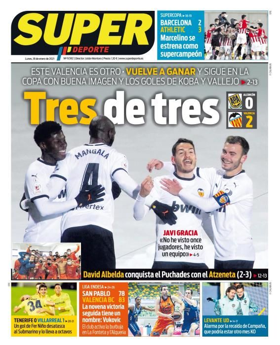 Portada SUPERDEPORTE lunes 18 enero 2021