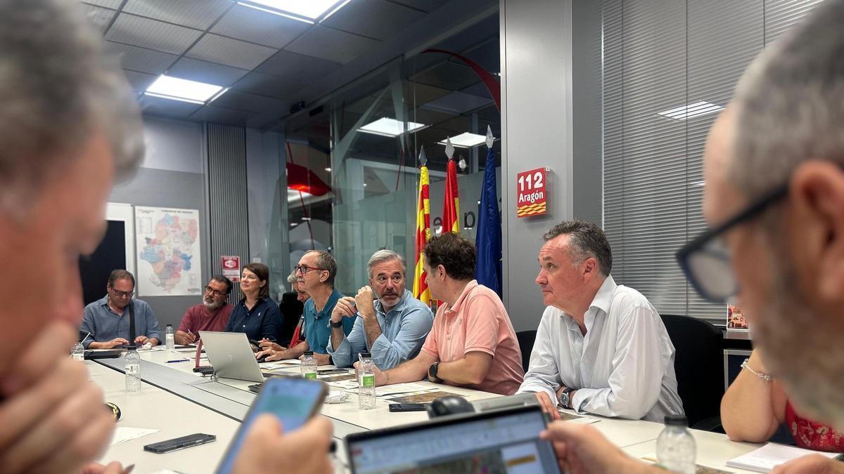 La reunión del CECOPI celebrada en la tarde de este domingo en la Sala de Crisis del 112.