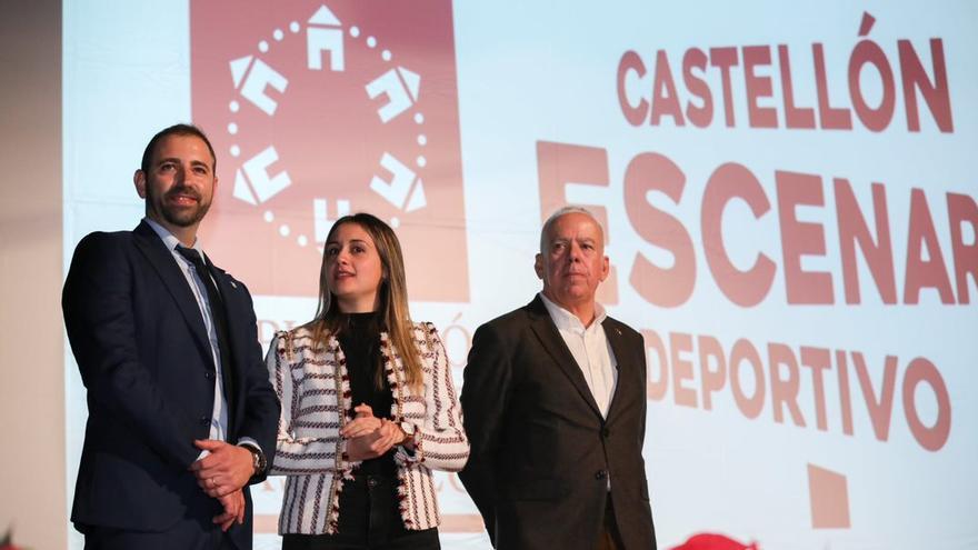 Omar Braina (concejal de Deportes de Castellón), Tania Baños (diputada de Deportes) y Antonio Martínez Cascales (presidente de la Federación de Tenis de la Comunitat Valenciana).