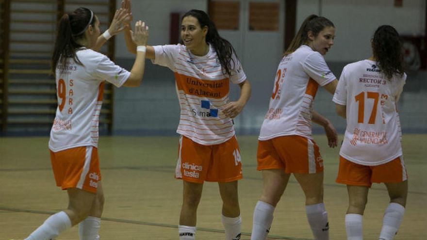 Las jugadoras del futsal de la Universidad de Alicante