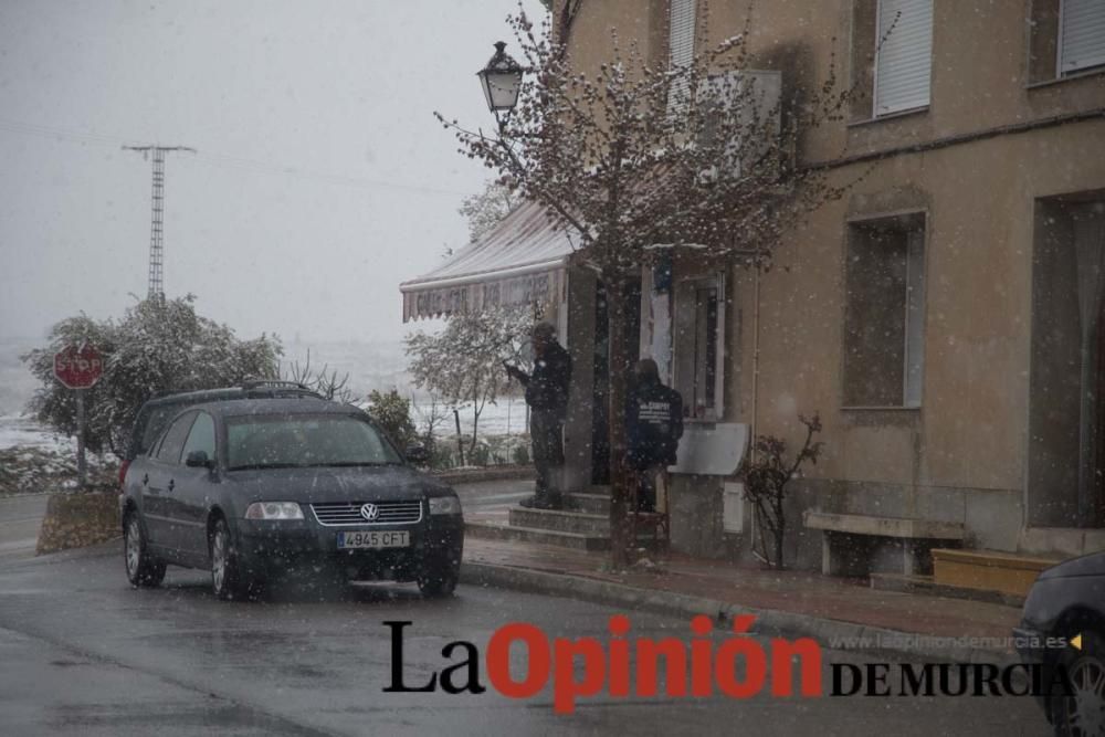 Nieva en las pedanías altas de la comarca del Noro