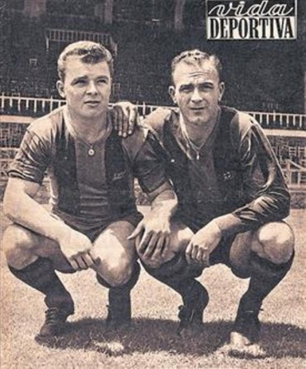 Kubala i Di Stéfano, quan l’argentí encara era jugador del Barça.