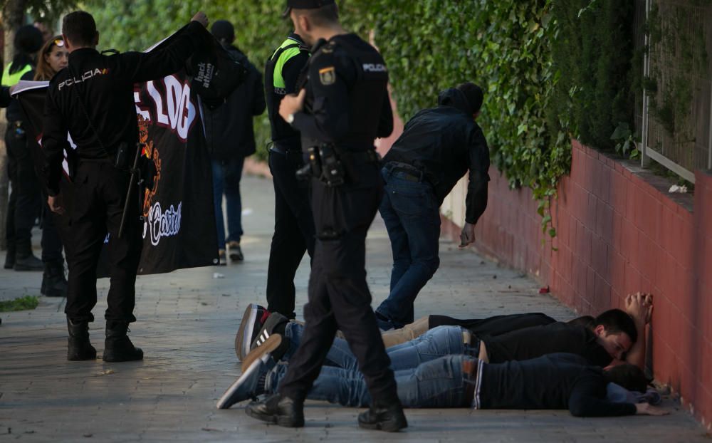 Al menos cuatro detenidos en una pelea entre aficionados del Hércules y del Castellón.