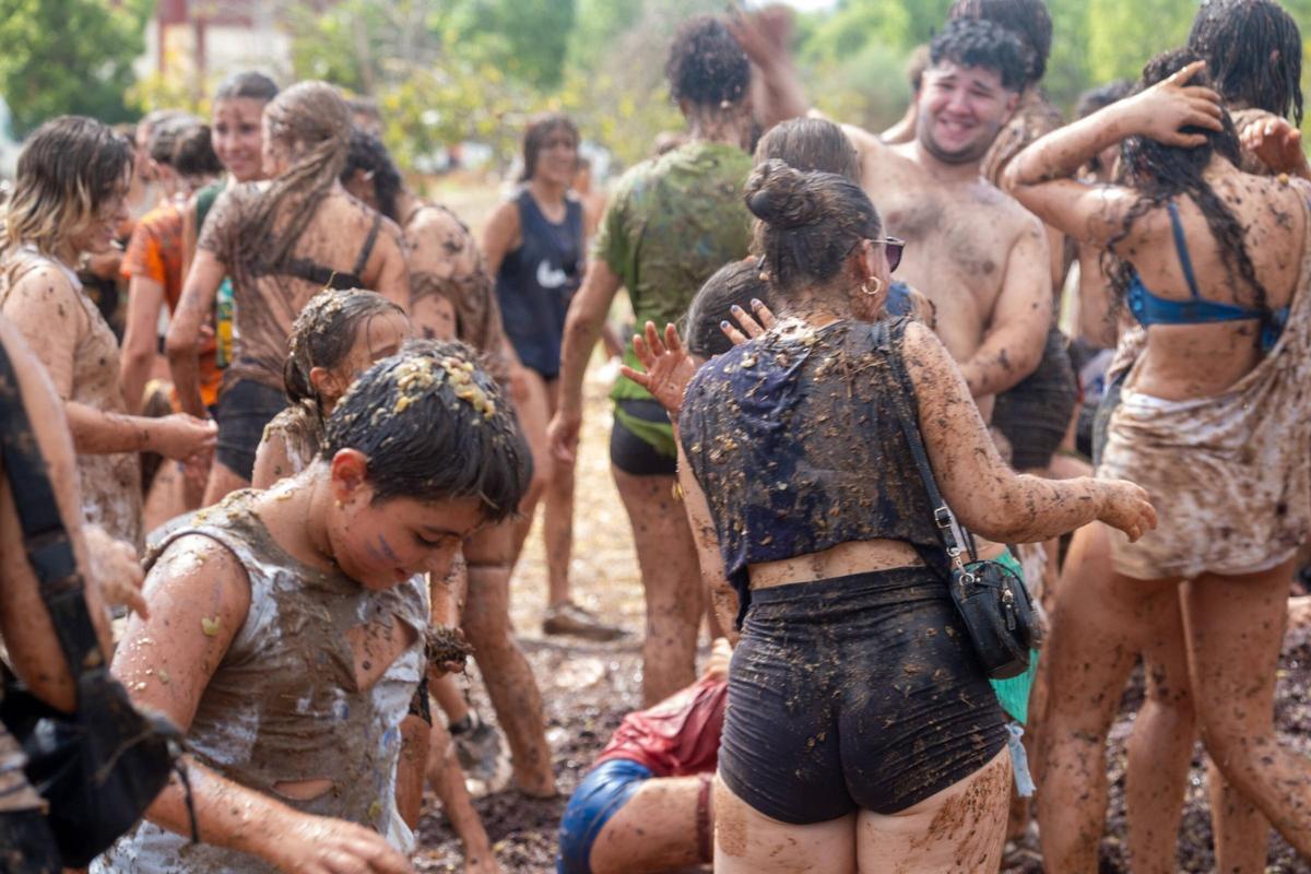 Sa Vermada de Binissalem arranca con su multitudinaria ‘guerra de raïm’ y la ‘Festa dels Trepitjadors’