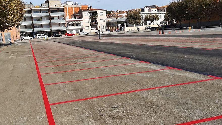 La zona vermella és a l&#039;aparcament de l&#039;Arbreda.