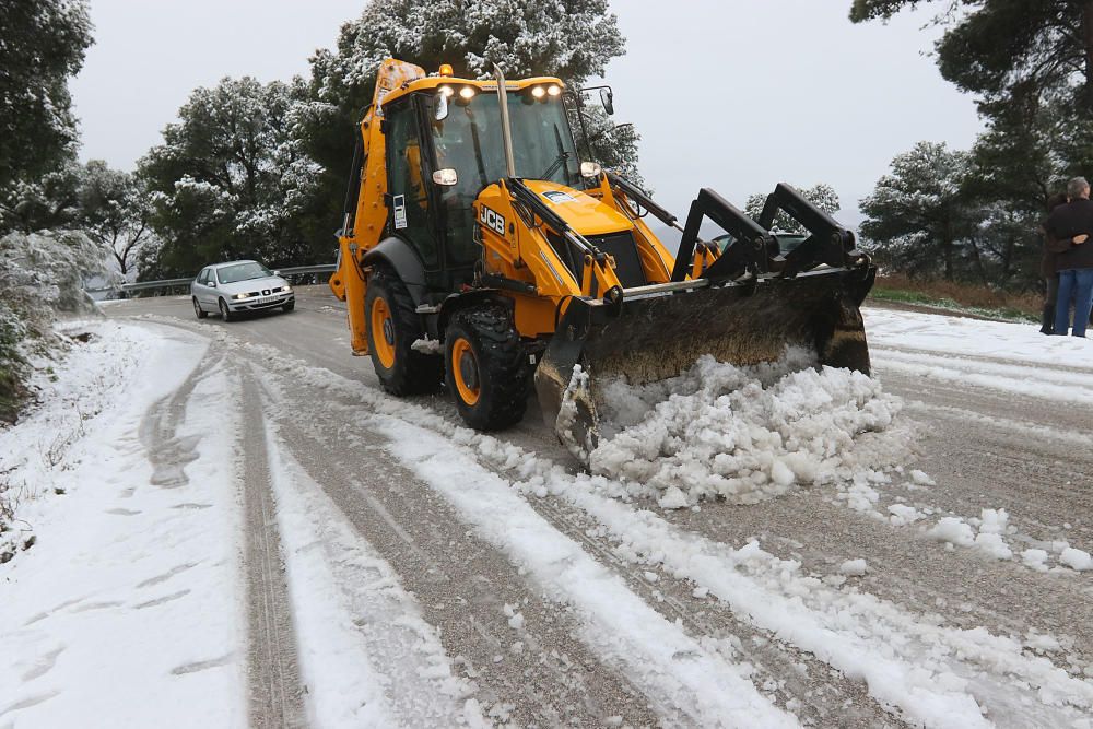 Las primeras nevadas llegan al Puerto del León, en los Montes de Málaga, que se sitúa a 900 metros de altura