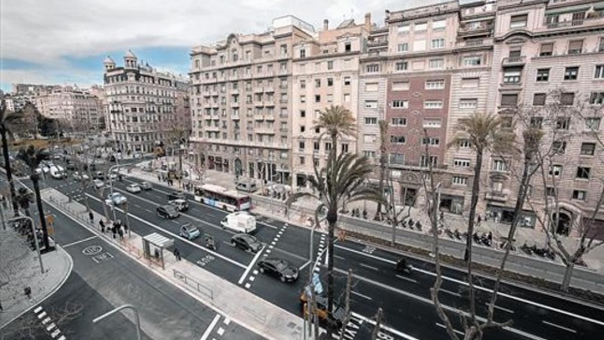 Tramo de la nueva Diagonal en la fase final de las obras, a principios de marzo.