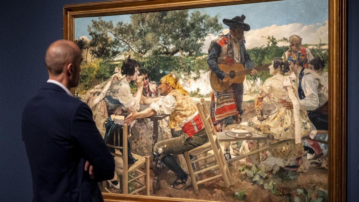 La obra 'Escena valenciana' (1893), de Joaquín Sorolla, se puede ver en Valencia después de muchos años.