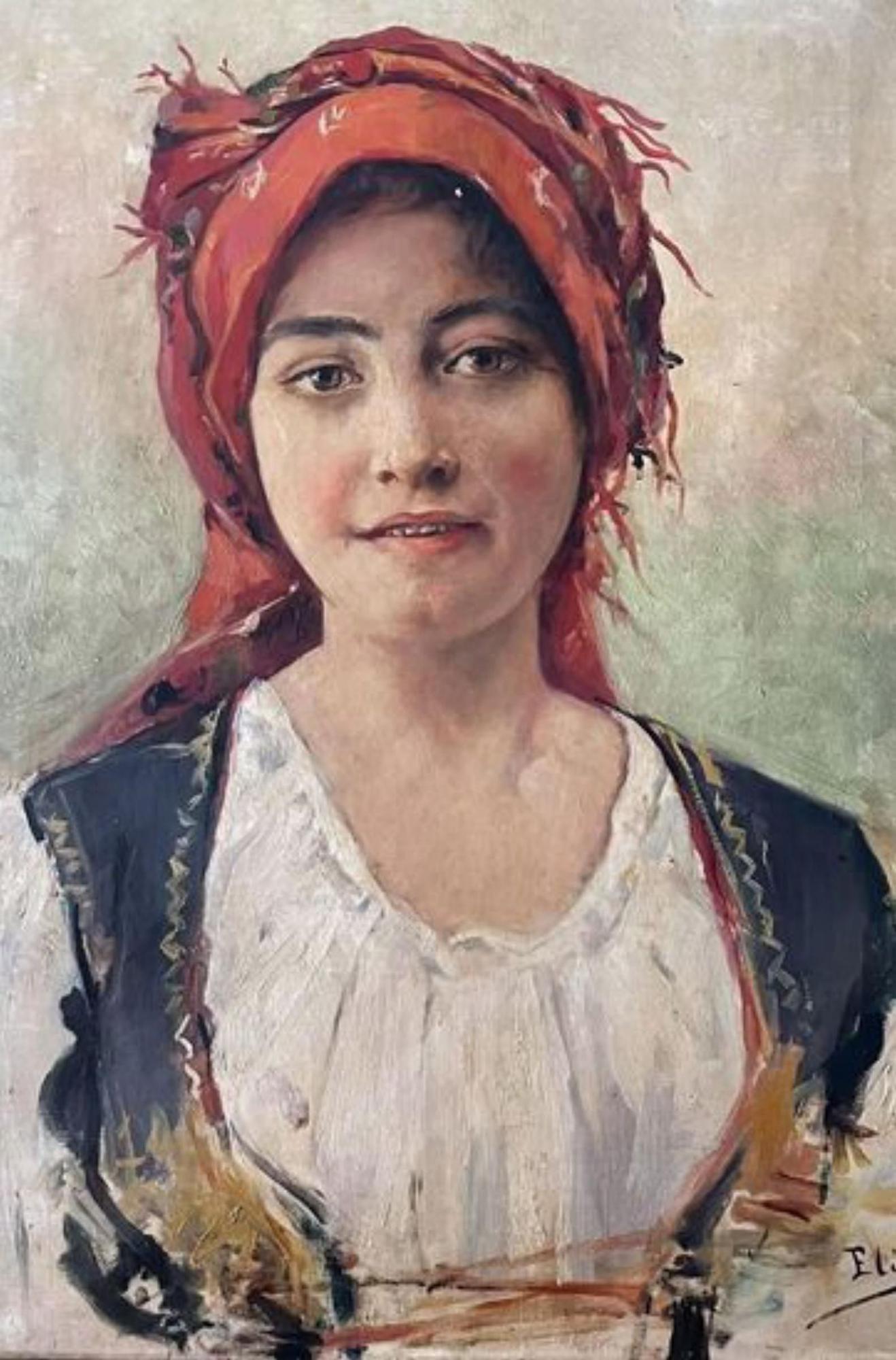 O seu premiado cadro &quot;Aldeana&quot; (1897).