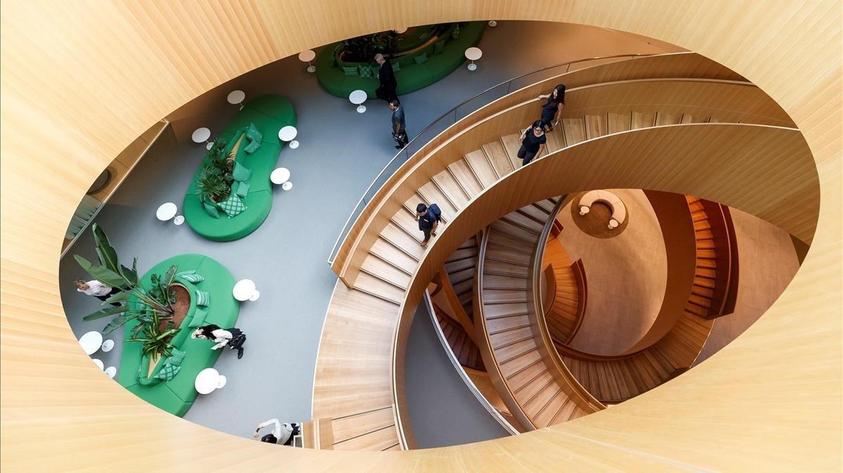 Interior de la nueva sede del Comité Olímpico Internacional, COI, también conocido como Casa Olímpica en Lausana,  Suiza
